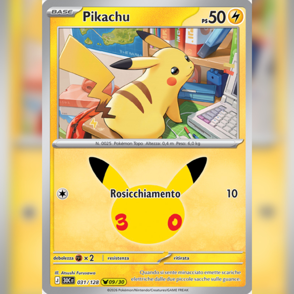 031/128 Pikachu (09/30) Holo | 30esimo Anniversario