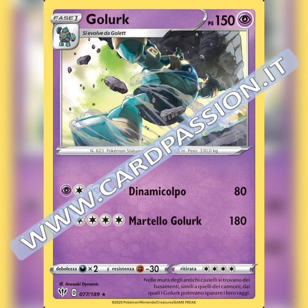 077/189 Golurk Rara | Fiamme Oscure - Card Passion