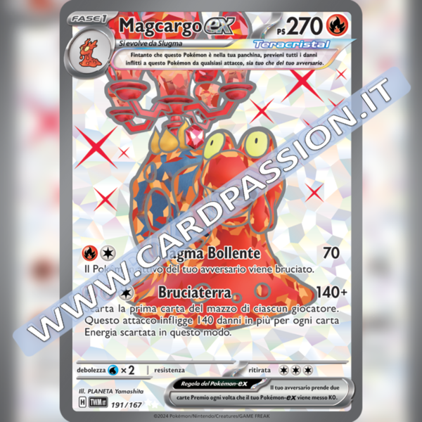 191/167 Magcargo ex (Full Art) | Crepuscolo Mascherato