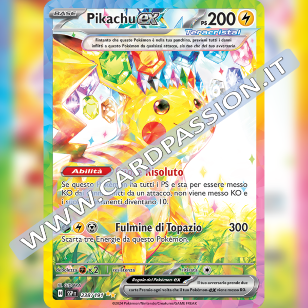 238/191 Pikachu ex Teracristal (Alternative Art) | Scintille Folgoranti