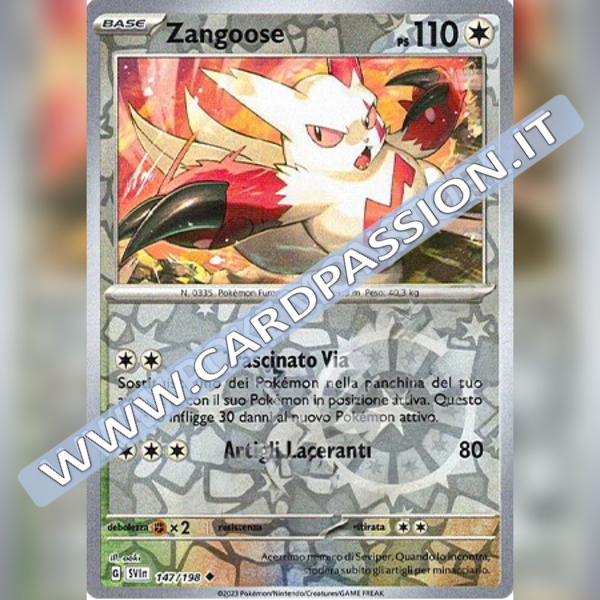 147/198 Zangoose Reverse | Scarlatto e Violetto
