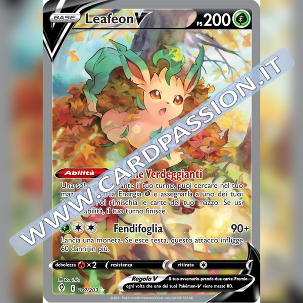 167/203 Leafeon V (Full Alternative Art) | Evoluzioni Eteree - Card Passion