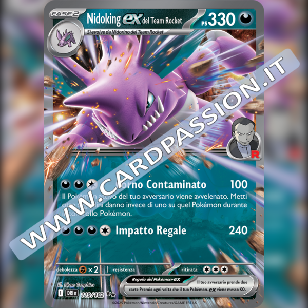 119/182 Nidoking-ex del Team Rocket | Rivali Predestinati