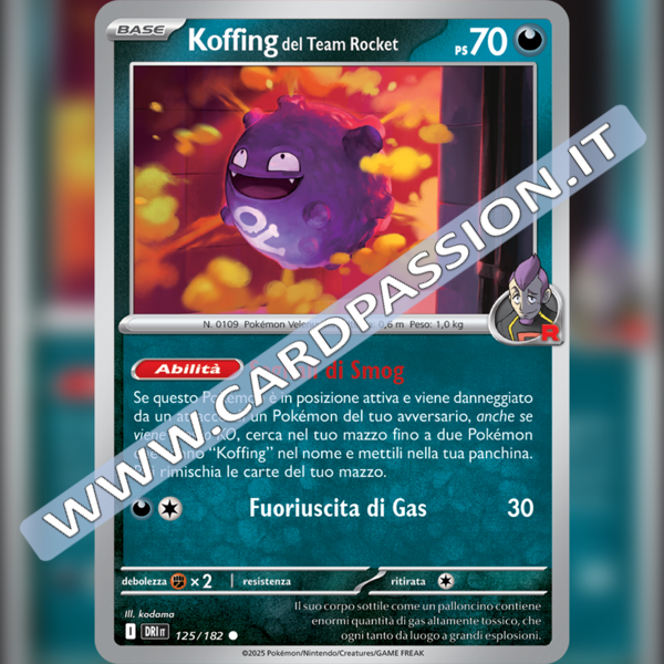 125/182 Koffing del Team Rocket | Rivali Predestinati