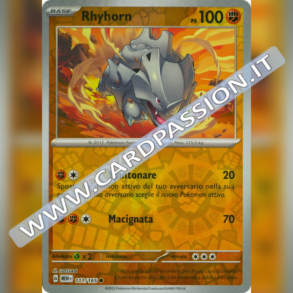 111/165 Rhyhorn Reverse | Scarlatto e Violetto 151