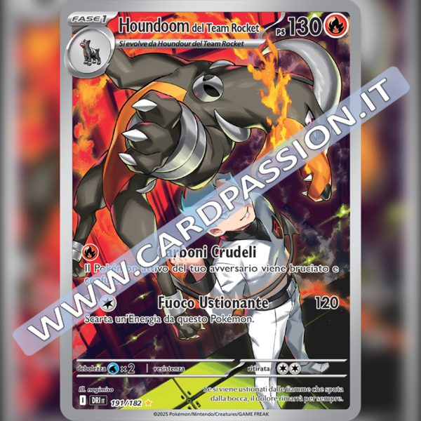 191/182 Houndoom del Team Rocket Illustrazione Rara | Rivali Predestinati