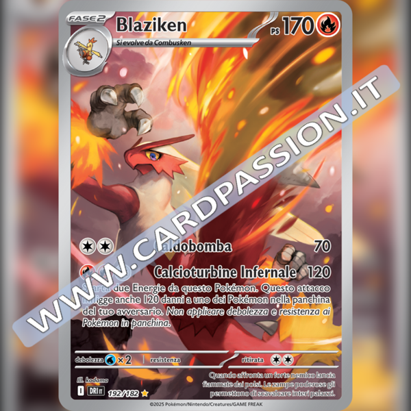 192/182 Blaziken Illustrazione Rara | Rivali Predestinati