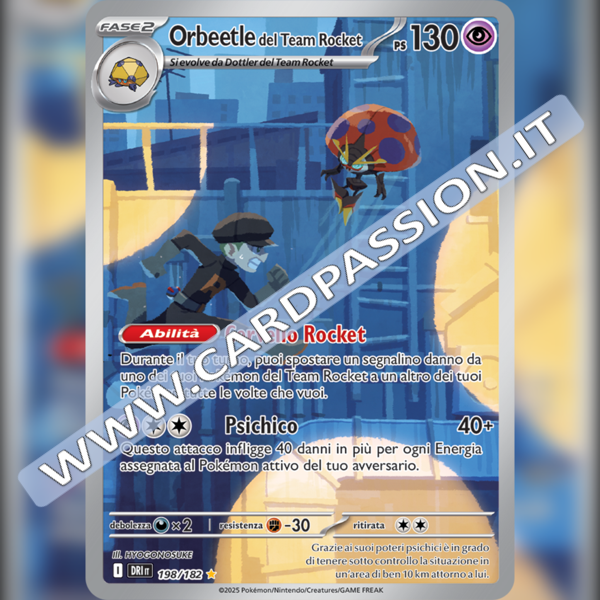 198/182 Orbeetle del Team Rocket Illustrazione Rara | Rivali Predestinati