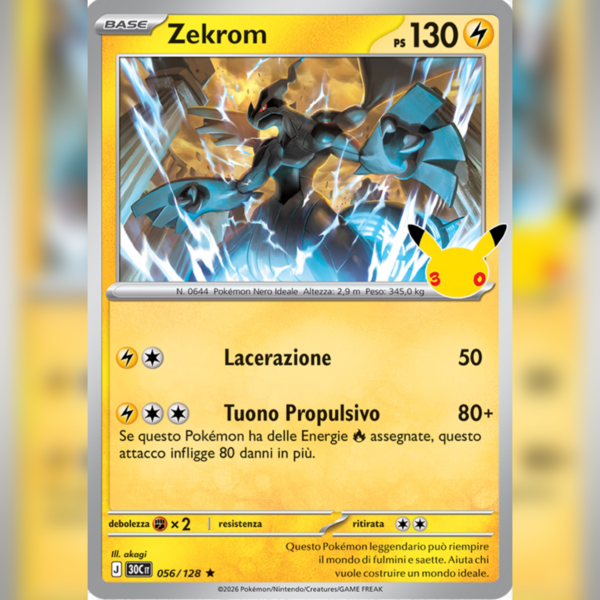 056/128 Zekrom Holo | 30esimo Anniversario