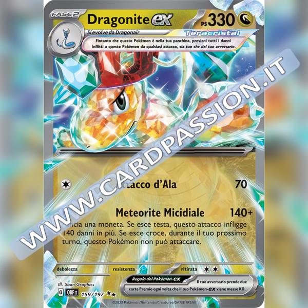 159/197 Dragonite ex Teracristal (Full Art) | Ossidiana Infuocata