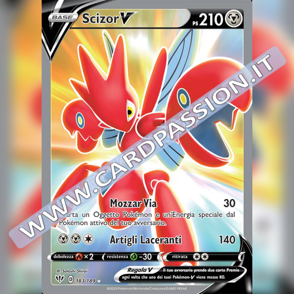183/189 Scizor V (Full Art) | Fiamme Oscure - Card Passion