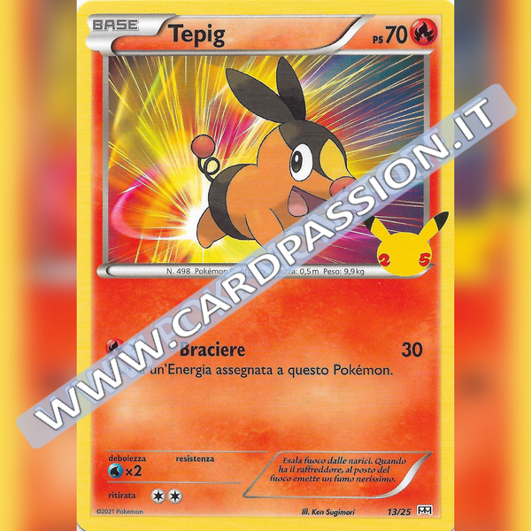 13/25 Tepig Non Holo | McDonald's 25esimo Anniversario - Card Passion