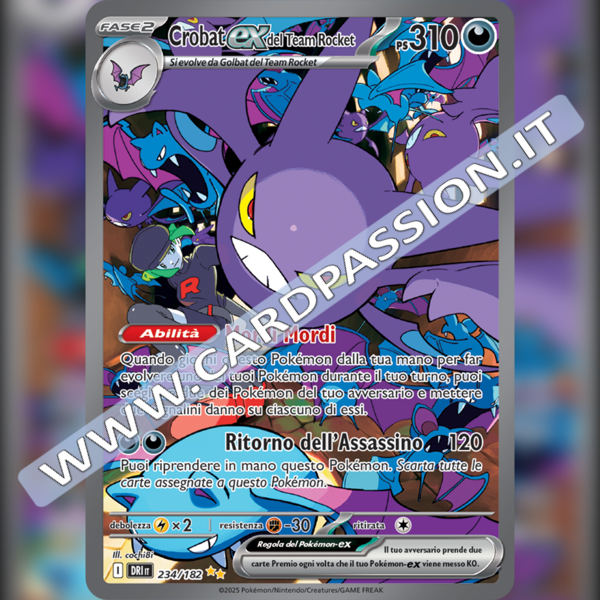 234/182 Crobat-ex del Team Rocket (Alternative Art) | Rivali Predestinati