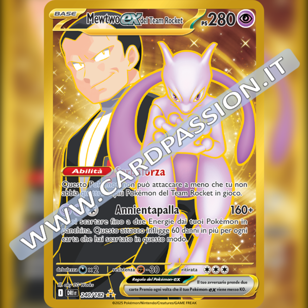 240/182 Mewtwo-ex del Team Rocket Gold | Rivali Predestinati