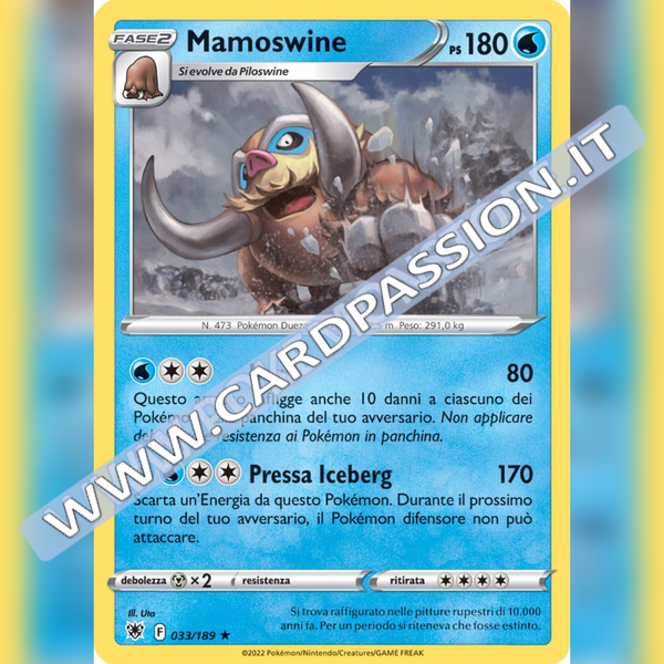 033/189 Mamoswine Rara | Lucentezza Siderale - Card Passion