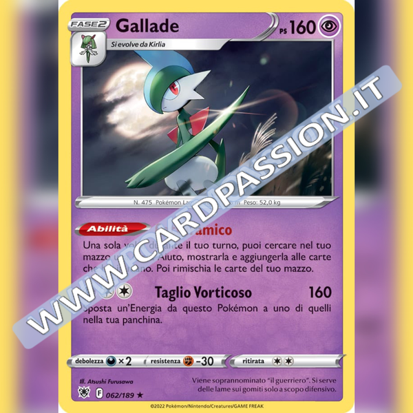 062/189 Gallade Rara Holo | Lucentezza Siderale - Card Passion