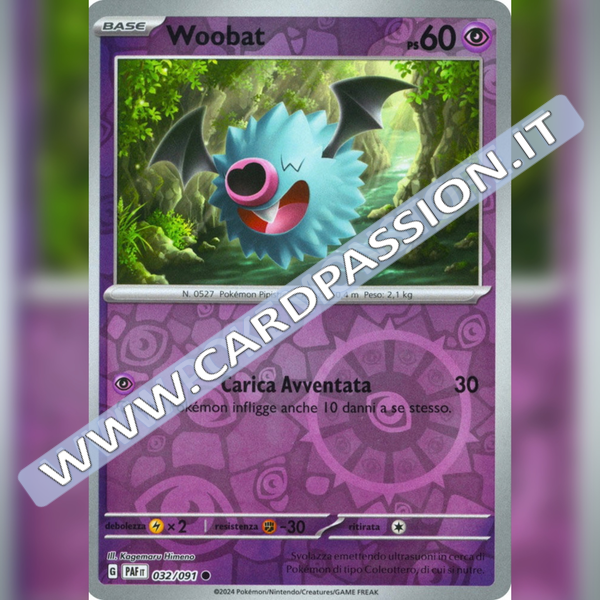 032/091 Woobat Reverse | Destino di Paldea