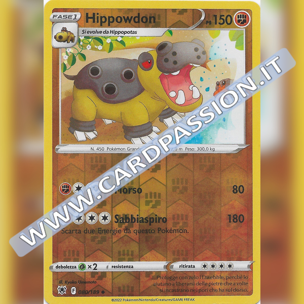 080/189 Hippowdon Non Comune Reverse | Lucentezza Siderale - Card Passion