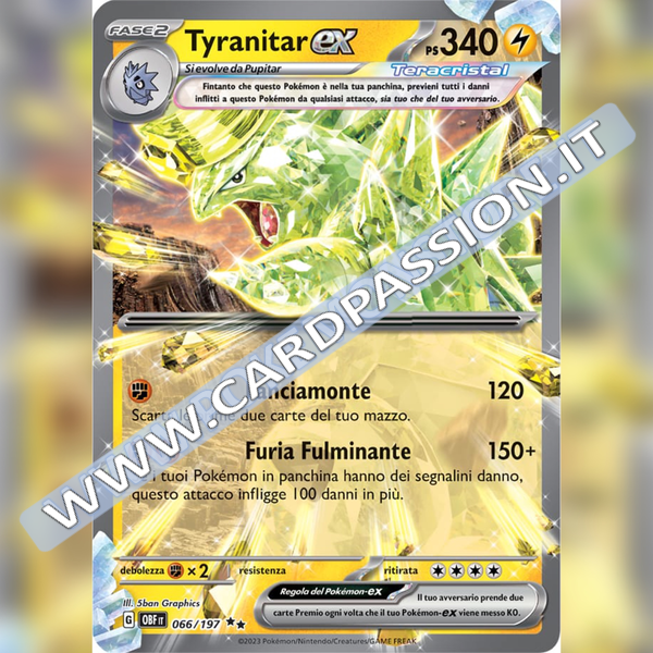066/197 Tyranitar ex Teracristal (Full Art) | Ossidiana Infuocata