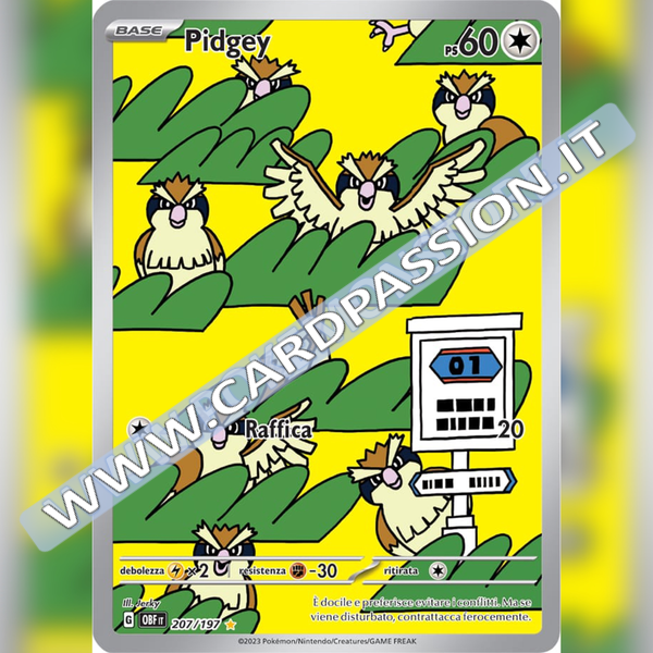 207/197 Pidgey Illustrazione Rara | Ossidiana Infuocata