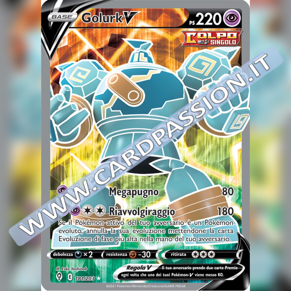 181/203 Golurk V (Full Art) | Evoluzioni Eteree - Card Passion