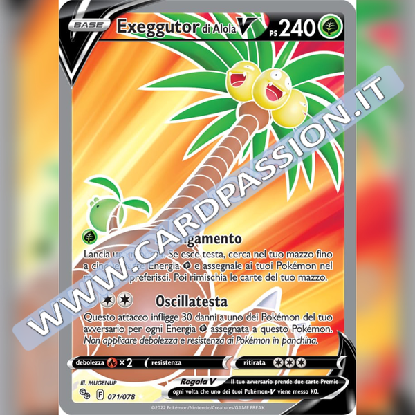 071/078 Exeggutor di Alola V (Full Art) | Pokemon GO - Card Passion