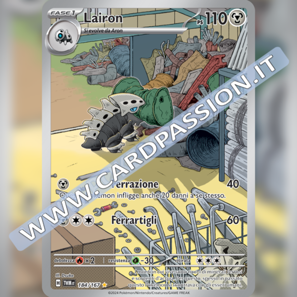 184/167 Lairon Illustrazione Rara | Crepuscolo Mascherato