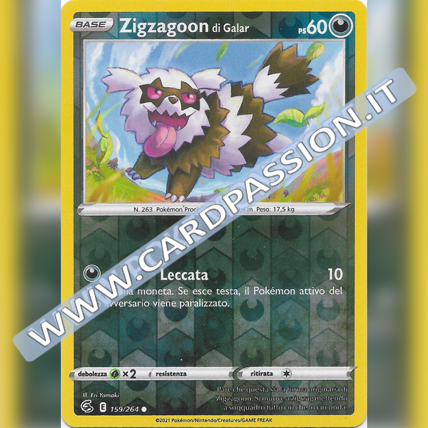 159/264 Zigzagoon di Galar Reverse | Colpo Fusione - Card Passion