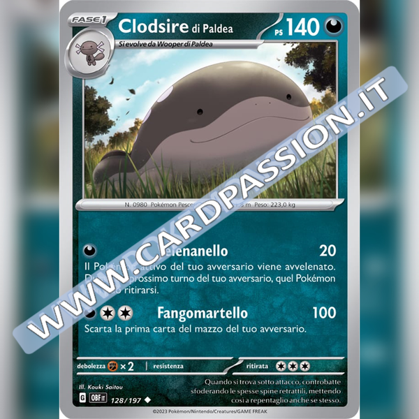128/197 Clodsire di Paldea | Ossidiana Infuocata