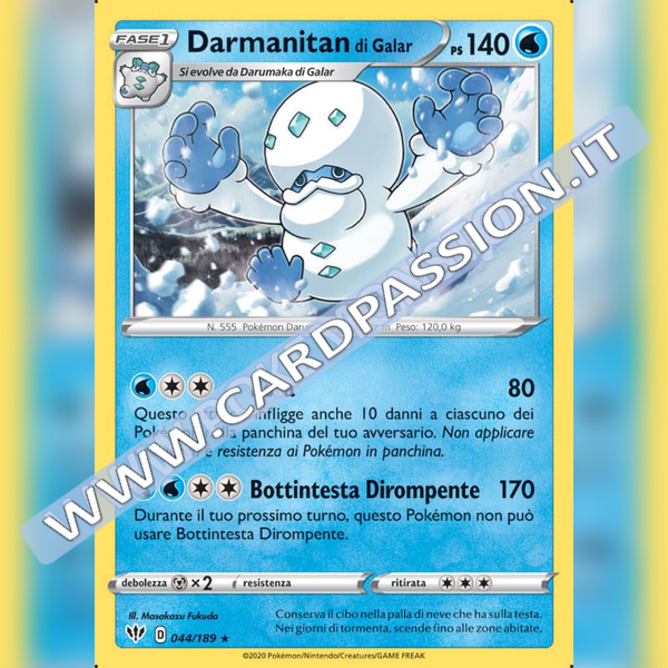 044/189 Darmanitan di Galar Rara | Fiamme Oscure - Card Passion