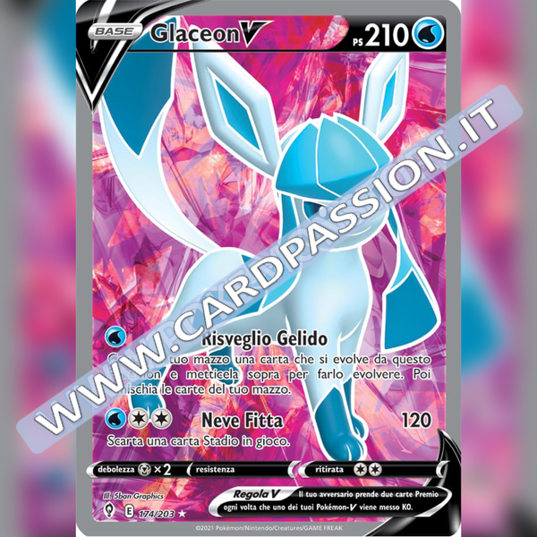 174/203 Glaceon V (Full Art) | Evoluzioni Eteree - Card Passion
