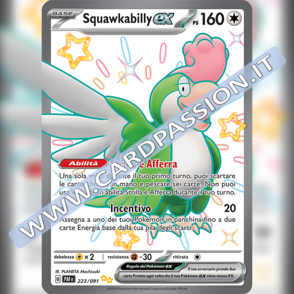 223/091 Sqawkabilly ex Ultra Shiny | Destino di Paldea