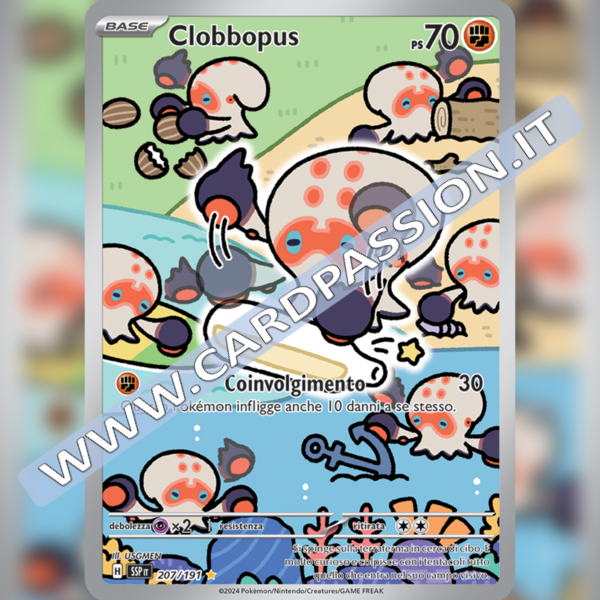 207/191 Clobbopus Illustrazione Rara | Scintille Folgoranti