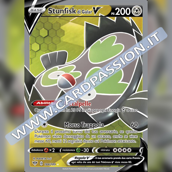 184/189 Stunfisk di Galar V (Full Art) | Fiamme Oscure - Card Passion