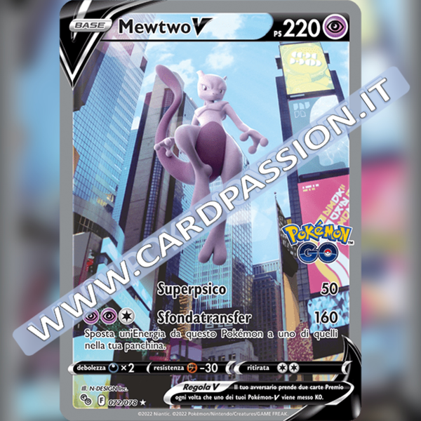 072/078 Mewtwo V (Alternative Art) | Pokémon GO - Card Passion