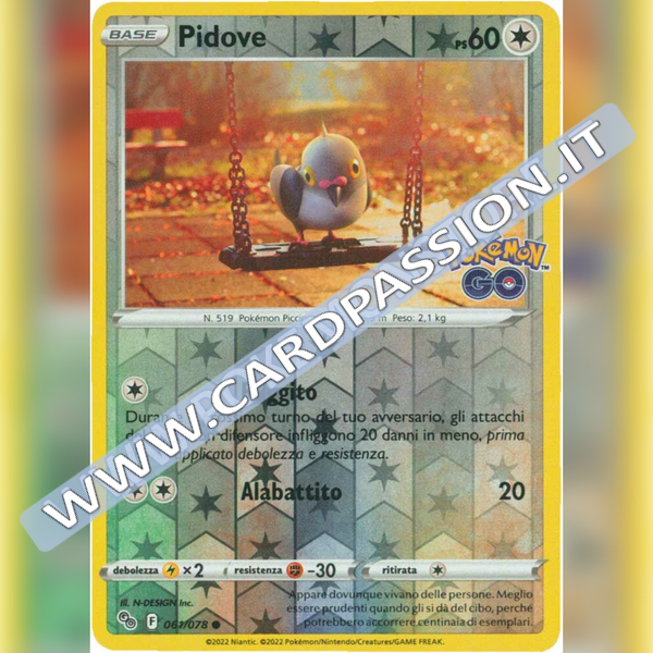 061/078 Pidove Comune Reverse | Pokemon GO - Card Passion