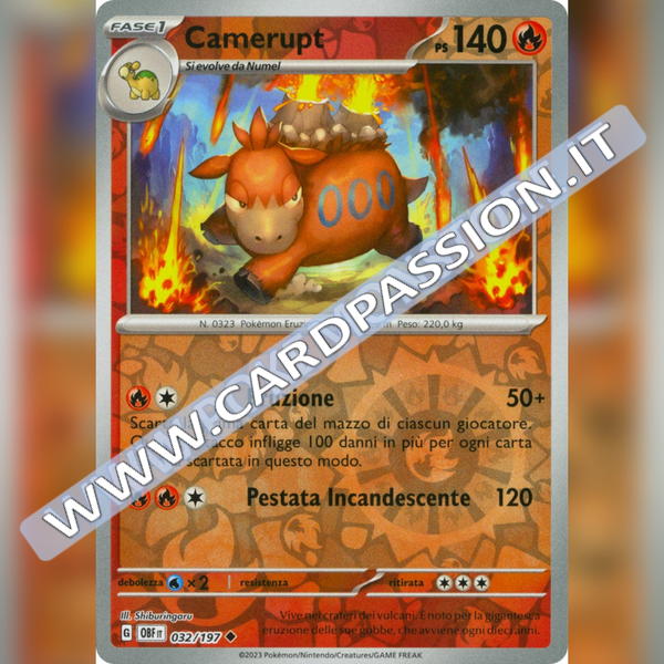 032/197 Camerupt Reverse | Ossidiana Infuocata