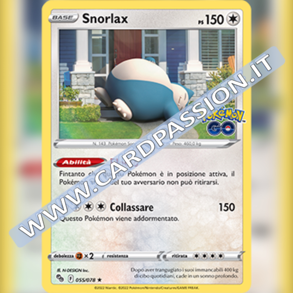 055/078 Snorlax Rara Holo | Pokémon GO - Card Passion