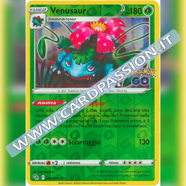 003/078 Venusaur Rara Reverse | Pokemon GO - Card Passion