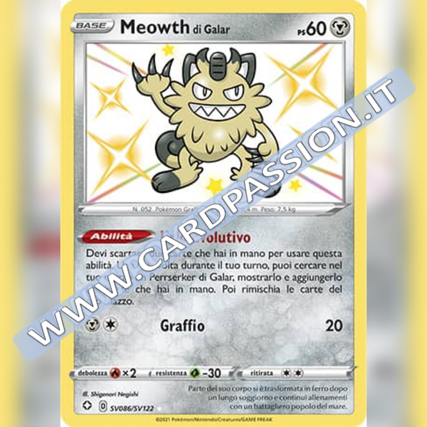 SV086/SV122 Meowth Di Galar Baby Shiny | Destino Splendente - Card Passion