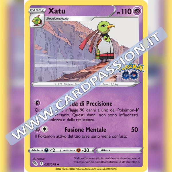 033/078 Xatu Non Comune | Pokemon GO - Card Passion
