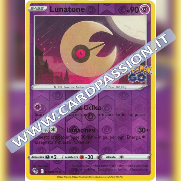 034/078 Lunatone Non Comune Reverse | Pokemon GO - Card Passion