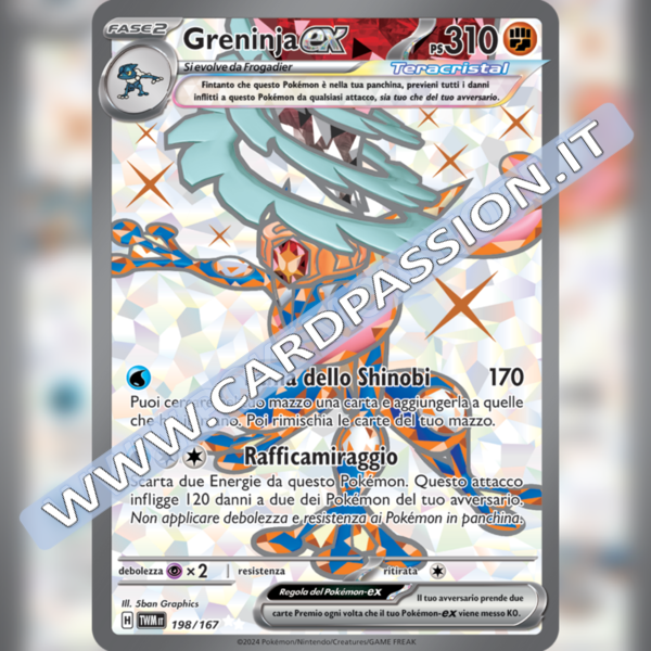 198/167 Greninja ex (Full Art) | Crepuscolo Mascherato