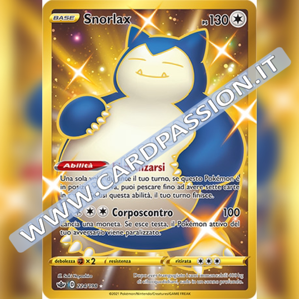224/198 Snorlax Gold | Regno Glaciale - Card Passion