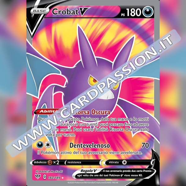 182/189 Crobat V (Full Art) | Fiamme Oscure - Card Passion