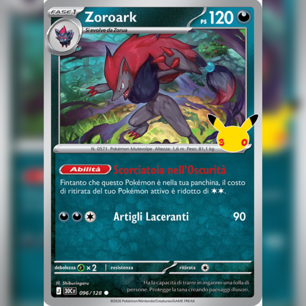 096/128 Zoroark Holo | 30esimo Anniversario