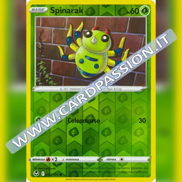 003/195 Spinarak Reverse | Tempesta Argentata