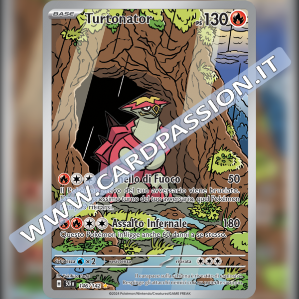 146/142 Turtonator Illustrazione Rara | Corona Astrale