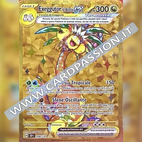 248/191 Exeggutor di Alola ex Teracristal Gold | Scintille Folgoranti
