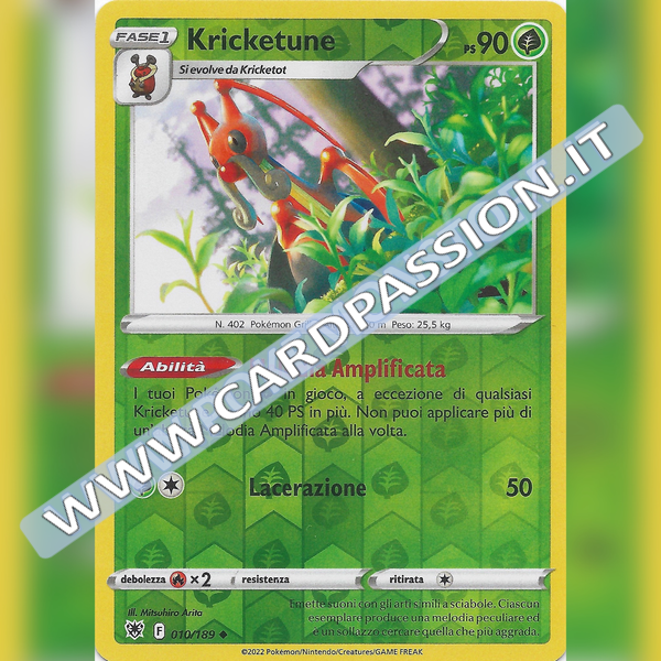 010/189 Kricketune Non Comune Reverse | Lucentezza Siderale - Card Passion